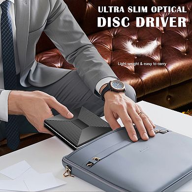 External CD Drive with Multiple Ports, DVD and CD Burner, Reader, Writer function for PC