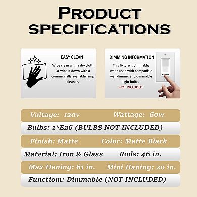 1-Light 13" Modern Industrial Matte Black Single Dome Pendant Light for Kitchen Island