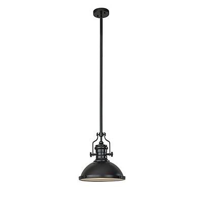 1-Light 13" Modern Industrial Matte Black Single Dome Pendant Light for Kitchen Island