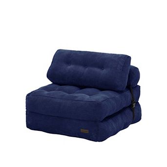 MAXYOYO Corduroy Folding Sofa Bed, Convertible Sleeper Couch with Pillow and Back Support