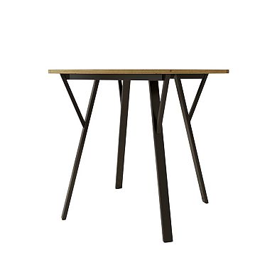 Lufeiya 35.43" Round Dining Table for 2 or 4 People, Adjustable Feet