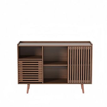 47.2" Mid-Century Buffet Cabinet, Coffee Bar Sideboard with Doors & Storage for Dining Room