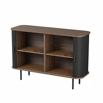 47"W Fluted Sideboard Buffet Cabinet, Storage Console Table with Sliding Doors for Living Room
