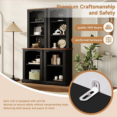 Lufeiya 2-Piece Tall Bookcase Cabinet Set for Living Room