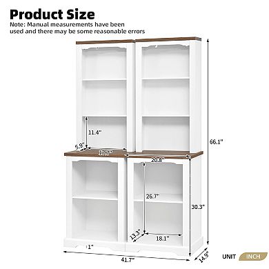 Lufeiya 2-Piece Tall Bookcase Cabinet Set for Living Room