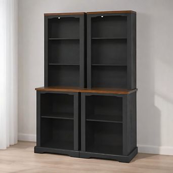 Lufeiya 2 pc Tall Bookcase Cabinet Set for Living Room