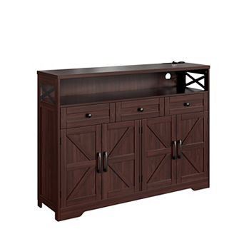 52" L Farmhouse Sideboard Buffet Cabinet,Storage Cabinet with Drawers & Shelves, Kitchen Pantry