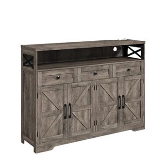 52" L Farmhouse Sideboard Buffet Cabinet,Storage Cabinet with Drawers & Shelves, Kitchen Pantry