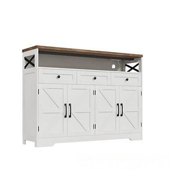 52" L Farmhouse Sideboard Buffet Cabinet,Storage Cabinet with Drawers & Shelves, Kitchen Pantry