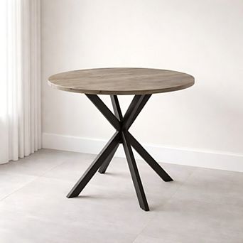 Lufeiya 31.5" Round Dining Table for 2 or 4 People, Adjustable Feet