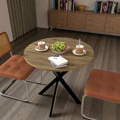 Lufeiya 31.5" Round Dining Table for 2 or 4 People, Adjustable Feet