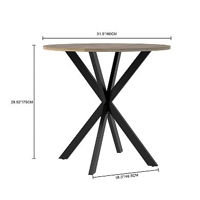 Lufeiya 31.5" Round Dining Table for 2 or 4 People, Adjustable Feet