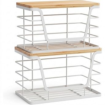 2 Pack Potato and Onion Storage Bins, Stainless Steel Kitchen Organizer