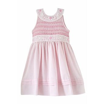 Toddler Girls Pink Floral Smocked Dress