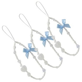 3 pc Star Beaded Phone Charm Strap with Pearl-Style Accent Beads