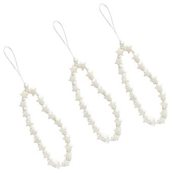 3 pc Star Beaded Phone Charm Strap with Pearl-Style Accent Beads