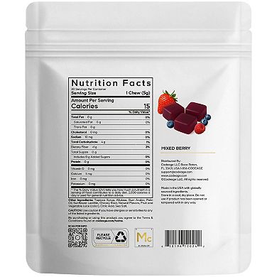 Codeage Miracle Candy Mixed Berry, 0g Sugar Low Calorie Soft Chews, Allulose, Prebiotic Fiber, 30 ct