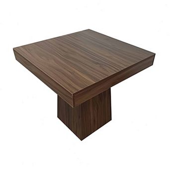 Square Dining Table for 4, 31.5'' Small Kitchen Table with Sturdy Pedestal Base, Wood Dinner Table