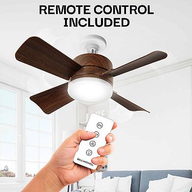 Bell+Howell Socket Fan 15.7 in. LED Bright White Light Ceiling Fan