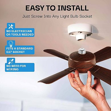 Bell+Howell Socket Fan 15.7 in. LED Bright White Light Ceiling Fan