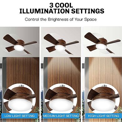 Bell+Howell Socket Fan 15.7 in. LED Bright White Light Ceiling Fan