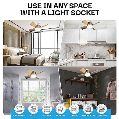 Bell+Howell 15.7-inch Socket Fan with Remote & 3 Speed Settings