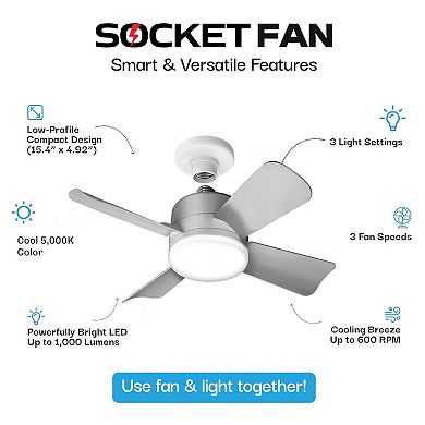 Bell+Howell 15.7-inch Socket Fan with Remote