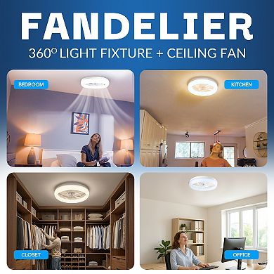Bell+Howell CannonX 14-Inch Flush Mount Ceiling Fan with 3100 Lumen LED Lighting & Remote