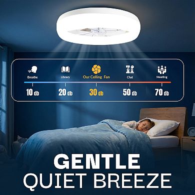 Bell+Howell CannonX 19.7-Inch Flush Mount Ceiling Fan with 4700 Lumen LED Lighting & Remote