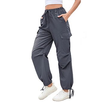 Cargo Jogger Parachute Pants For Women Casual Baggy Low Waist Drawstring Light Y2K Pants
