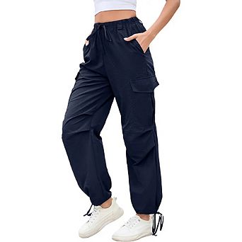 Cargo Jogger Parachute Pants For Women Casual Baggy Low Waist Drawstring Light Y2K Pants
