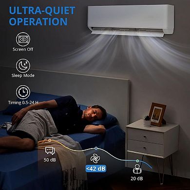 9,000 BTU Mini Split Air Conditioner with Heat Pump, 24 SEER2 Ultra Quiet 230V Plug-in Ductless AC