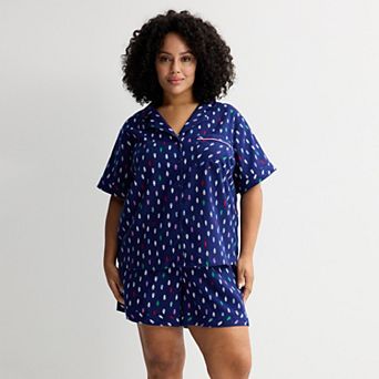 Plus Size Sonoma Goods For Life® Flannel Pajama Top & Pajama Shorts Set