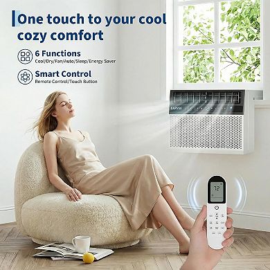 U-Shaped Window Air Conditioner 6000 BTU Fixed Frequency, Ultra Quiet, Open Window Flexibility