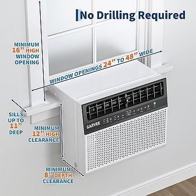 U-Shaped Window Air Conditioner 6000 BTU Fixed Frequency, Ultra Quiet, Open Window Flexibility