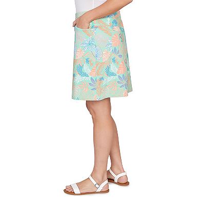 Hearts of Palm Plus Size All Sun And Games Printed Tech Stretch Pull On Skort