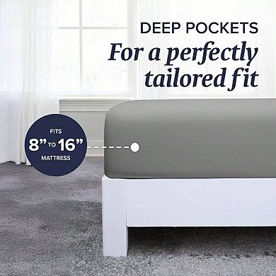 100% Cotton Soft Sheet Set, 500TC Sateen Finish, Deep Pocket