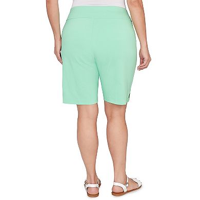 Hearts of Palm Plus Size All Sun And Games Solid Tech Stretch Bermuda Shorts