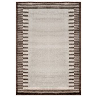Modern Abstract Bordered Area Rug for Living Room, Bedroom, or Entryway Low Pile Indoor Rug
