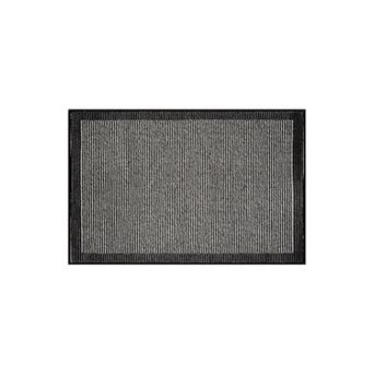 Modern Geometric Stripe Bordered Area Rug for Living Room, Bedroom, or Entryway Low Pile Rug