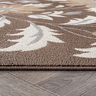 Contemporary Floral Area Rug for Living Room, Bedroom, or Entryway Low Pile Indoor Rug