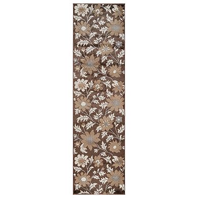 Contemporary Floral Area Rug for Living Room, Bedroom, or Entryway Low Pile Indoor Rug