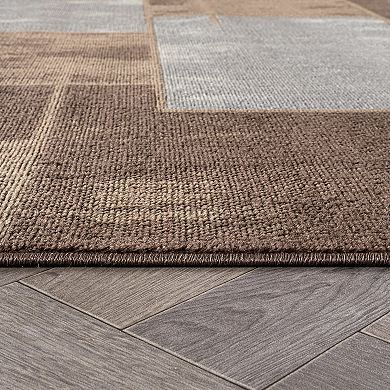 Modern Linear Area Rug for Living Room, Bedroom, or Entryway Low Pile Indoor Rug