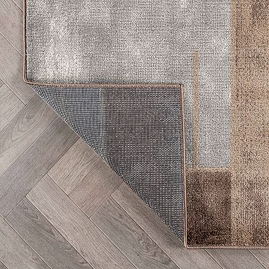 Modern Linear Area Rug for Living Room, Bedroom, or Entryway Low Pile Indoor Rug