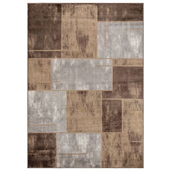 Modern Linear Area Rug for Living Room, Bedroom, or Entryway Low Pile Indoor Rug