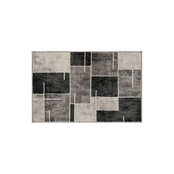 Modern Linear Area Rug for Living Room, Bedroom, or Entryway Low Pile Indoor Rug