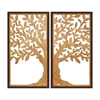 Tree of Life Laser-Cut Panel Wall Decor Set of 2