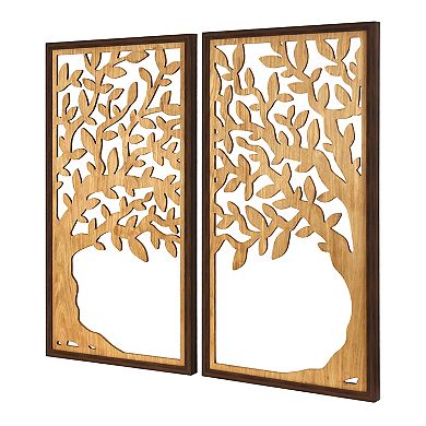 Tree of Life Laser-Cut Panel Wall Decor Set of 2