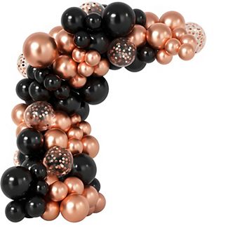 Rose Gold Black Balloon Kit 100 pc Garland Arch for Wedding or Graduation Decor