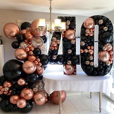 Rose Gold Black Balloon Kit 100pcs Garland Arch for Wedding or Graduation Decor